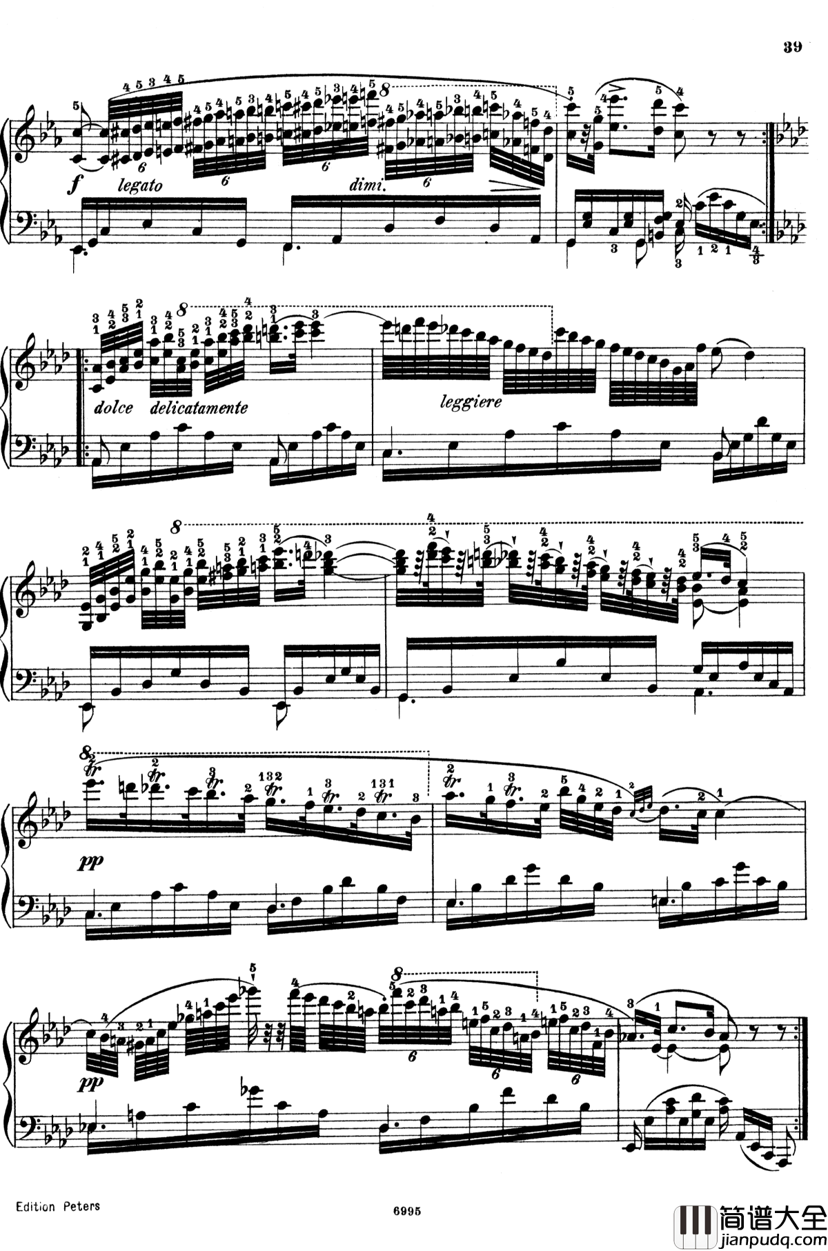 车尔尼练习曲钢琴谱_Op.365_No.15_车尔尼_Czerny