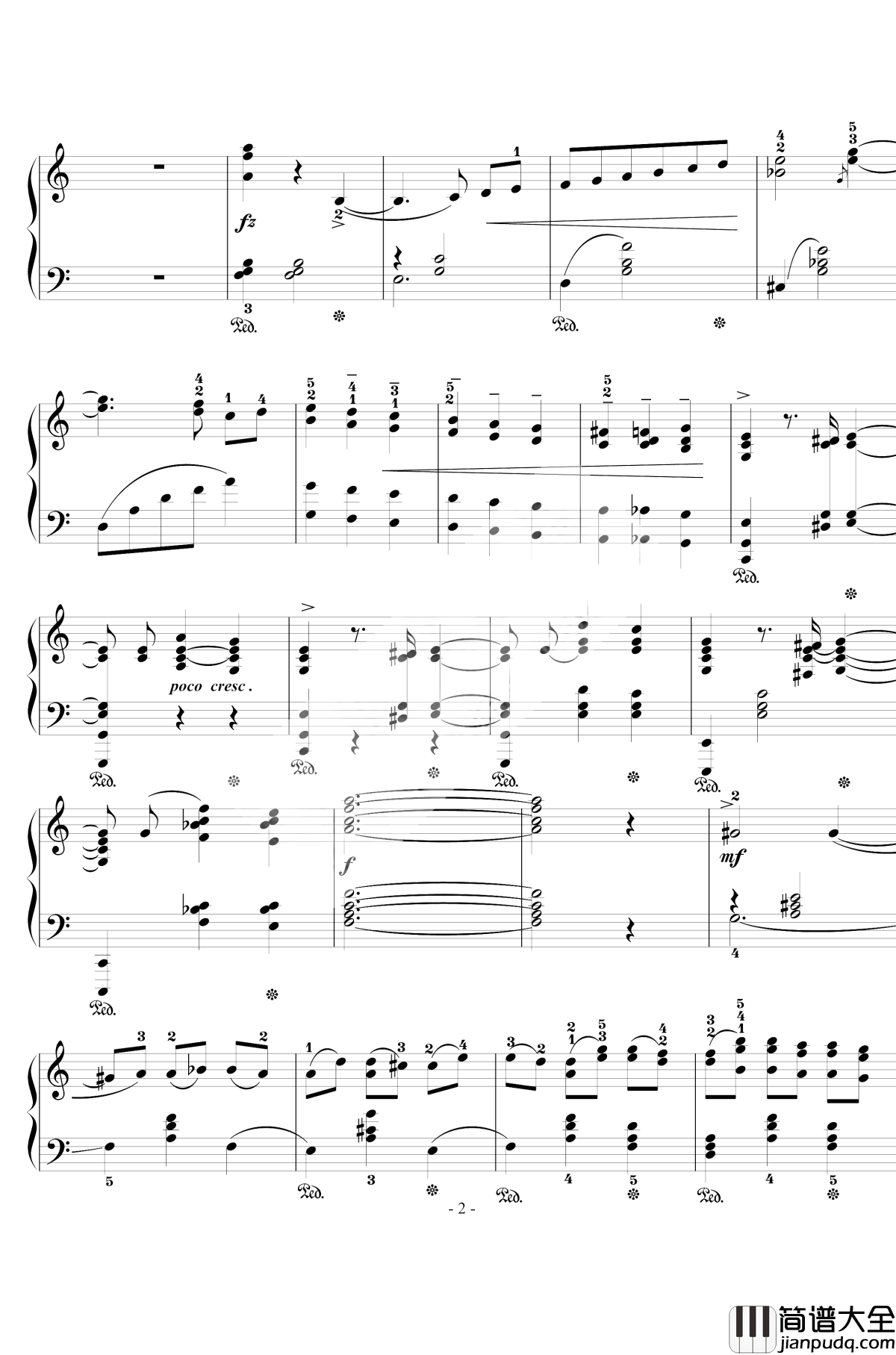 骑士风格圆舞曲钢琴谱_西贝柳斯