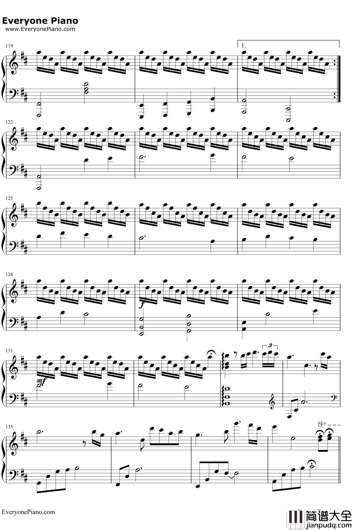 卡农变奏曲钢琴谱_大卫.蓝兹
