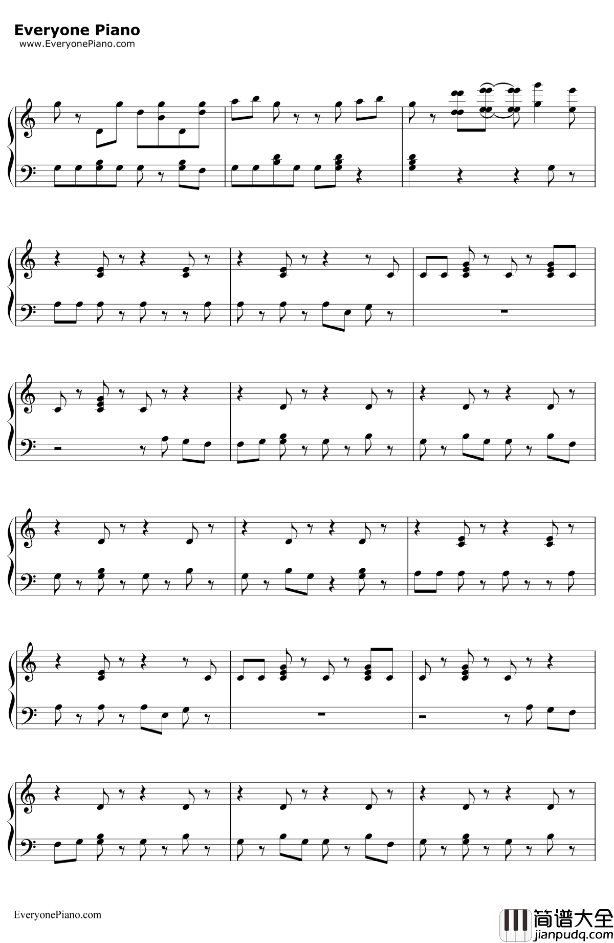 ShakeItOff钢琴谱_TaylorSwift
