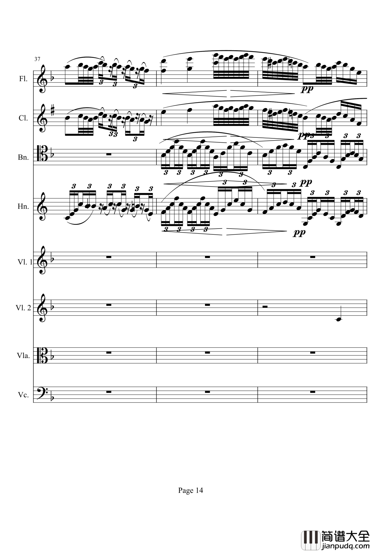 奏鸣曲之交响钢琴谱_第1首_Ⅱ_贝多芬_beethoven