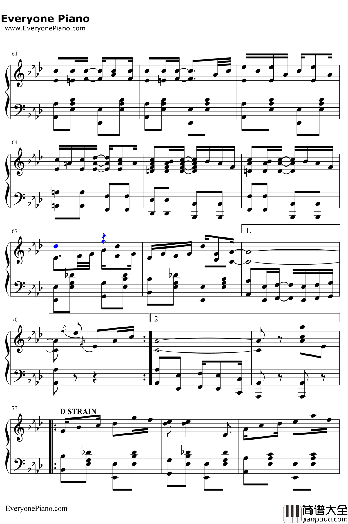 Peacherine_Rag钢琴谱_ScottJoplin_海上钢琴师OST