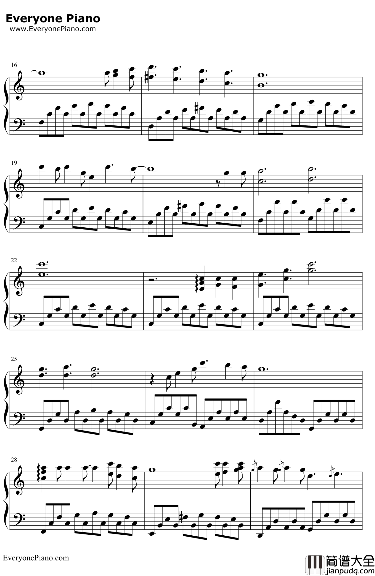 散步钢琴谱_久石让JoeHisaishi宫崎骏_龙猫片头主题曲