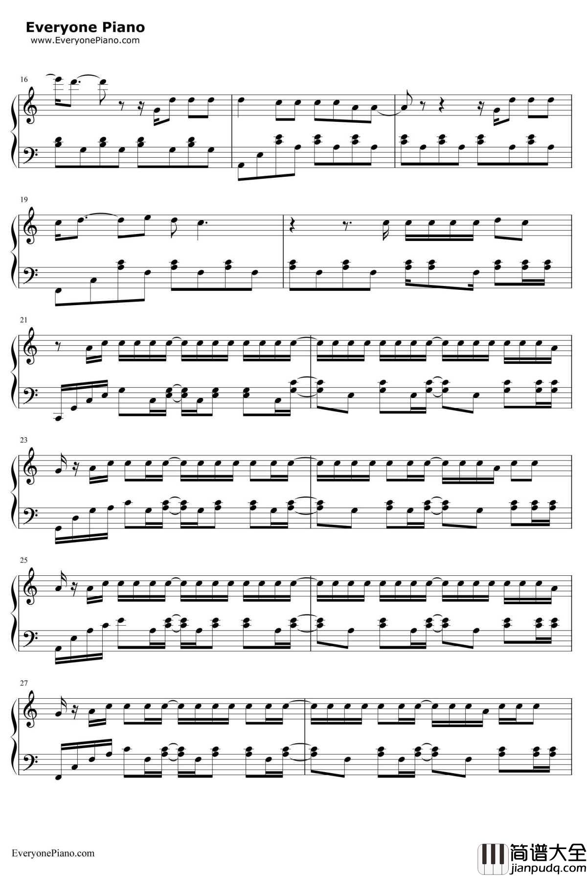 Out_of_the_Woods钢琴谱_TaylorSwift