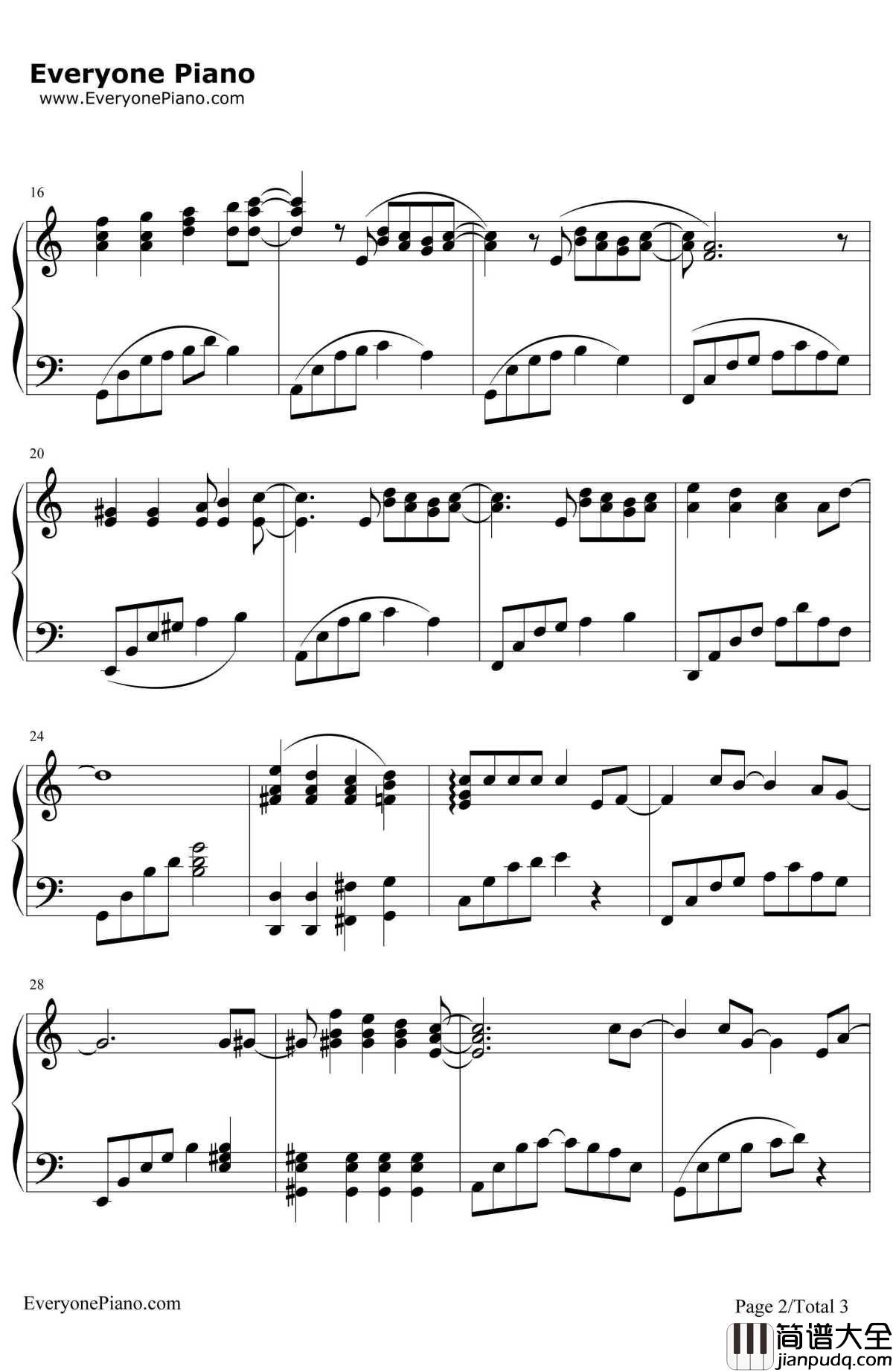 追钢琴谱_张国荣__金枝玉叶_插曲