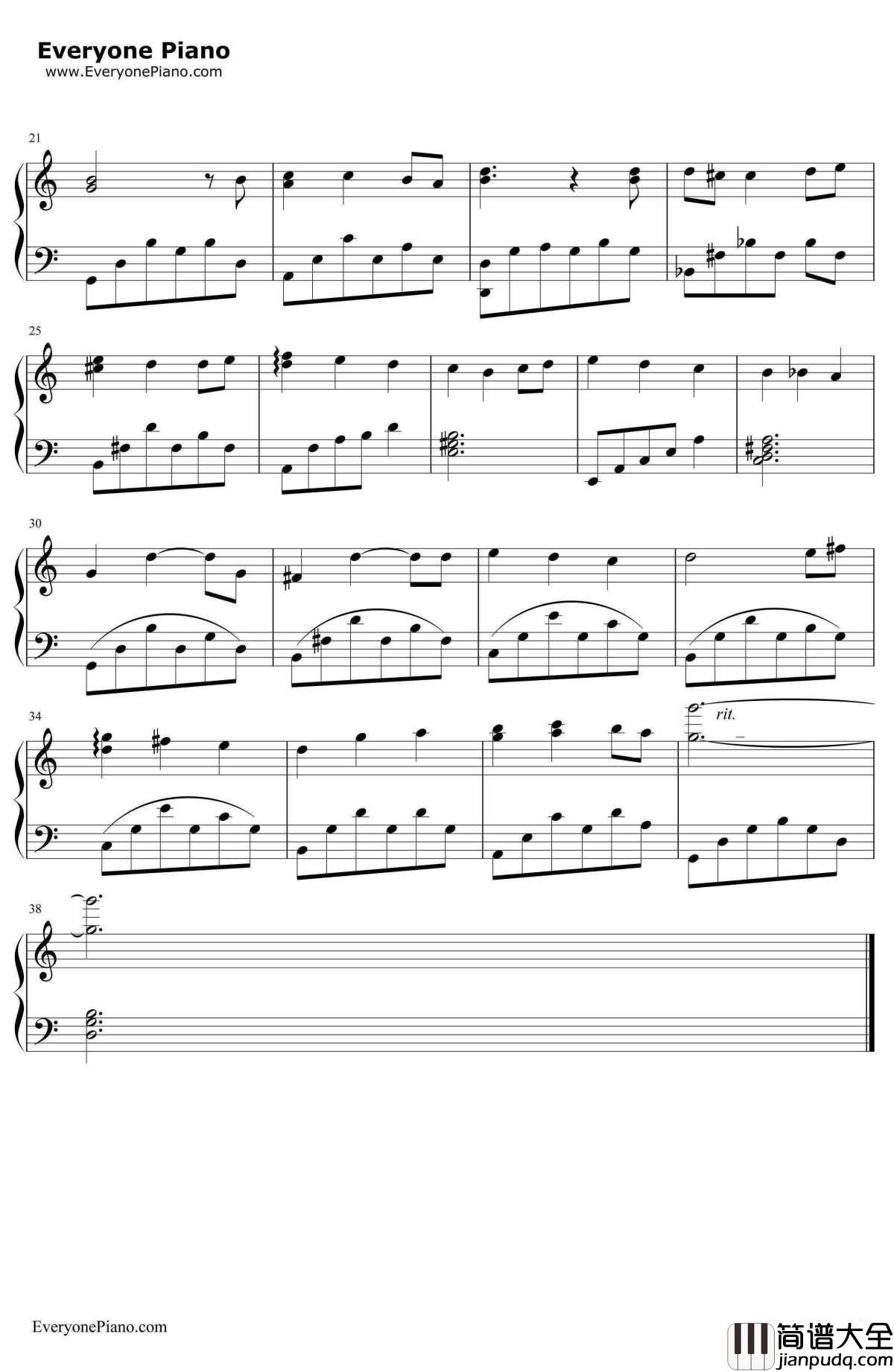重新开始钢琴谱_久石让JoeHisaishi宫崎骏_Restart_千与千寻插曲