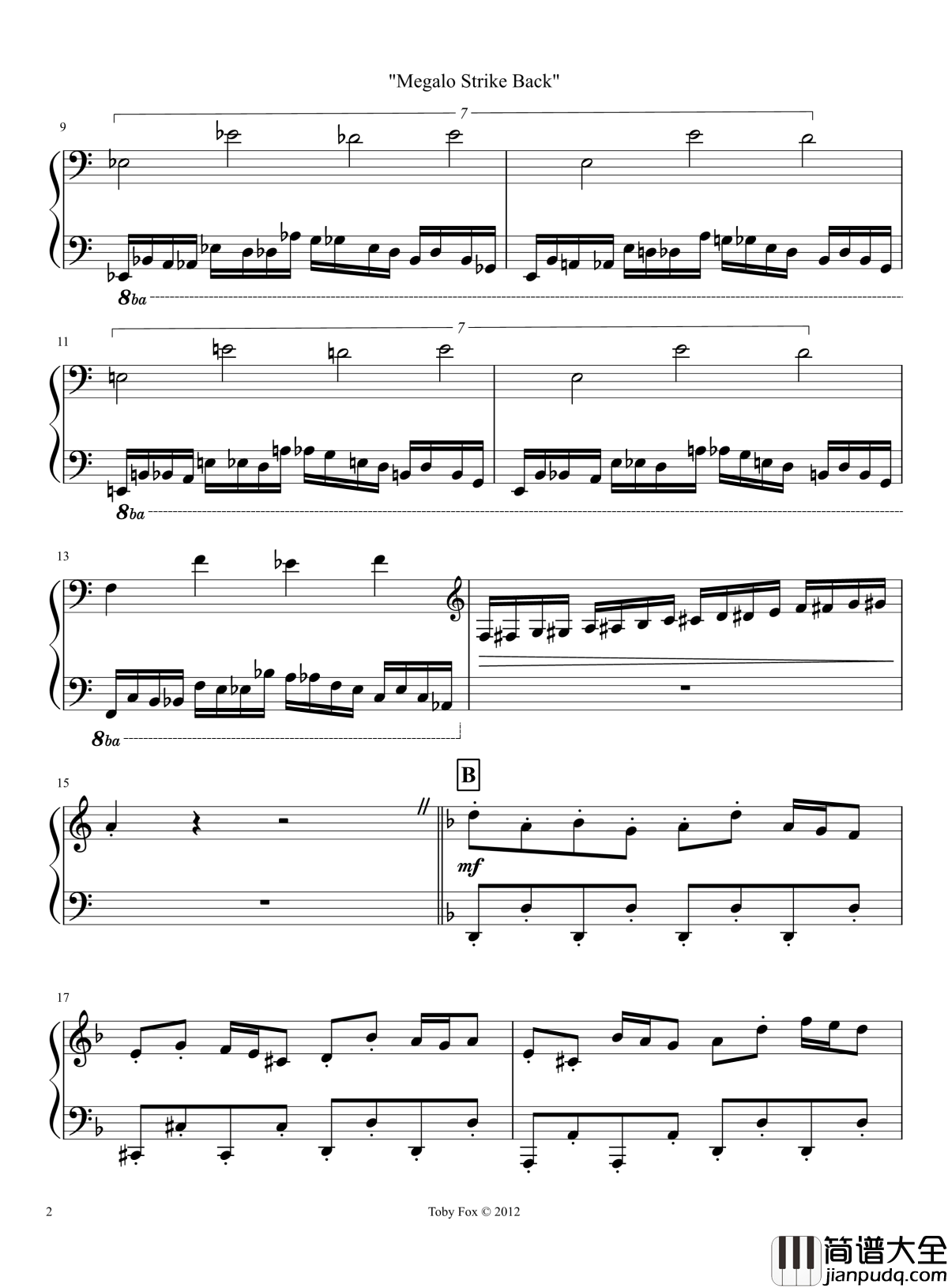 Megalo_Strike_Back_钢琴谱_Chara_主題曲_undertale