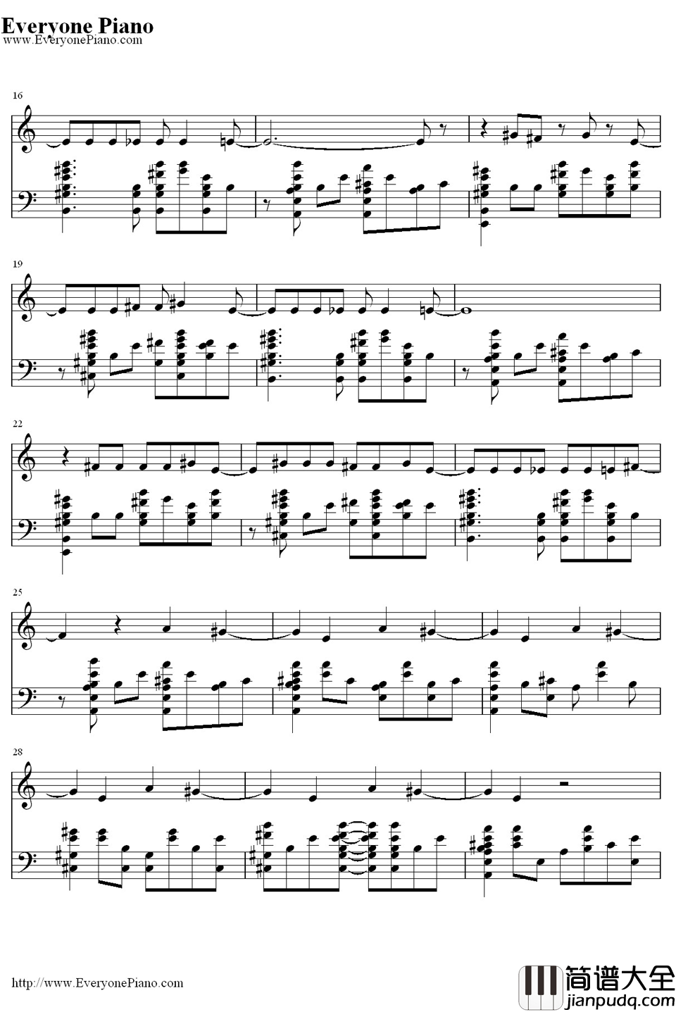 Don't_Tell_Me钢琴谱_艾薇儿_AvrilLavigne