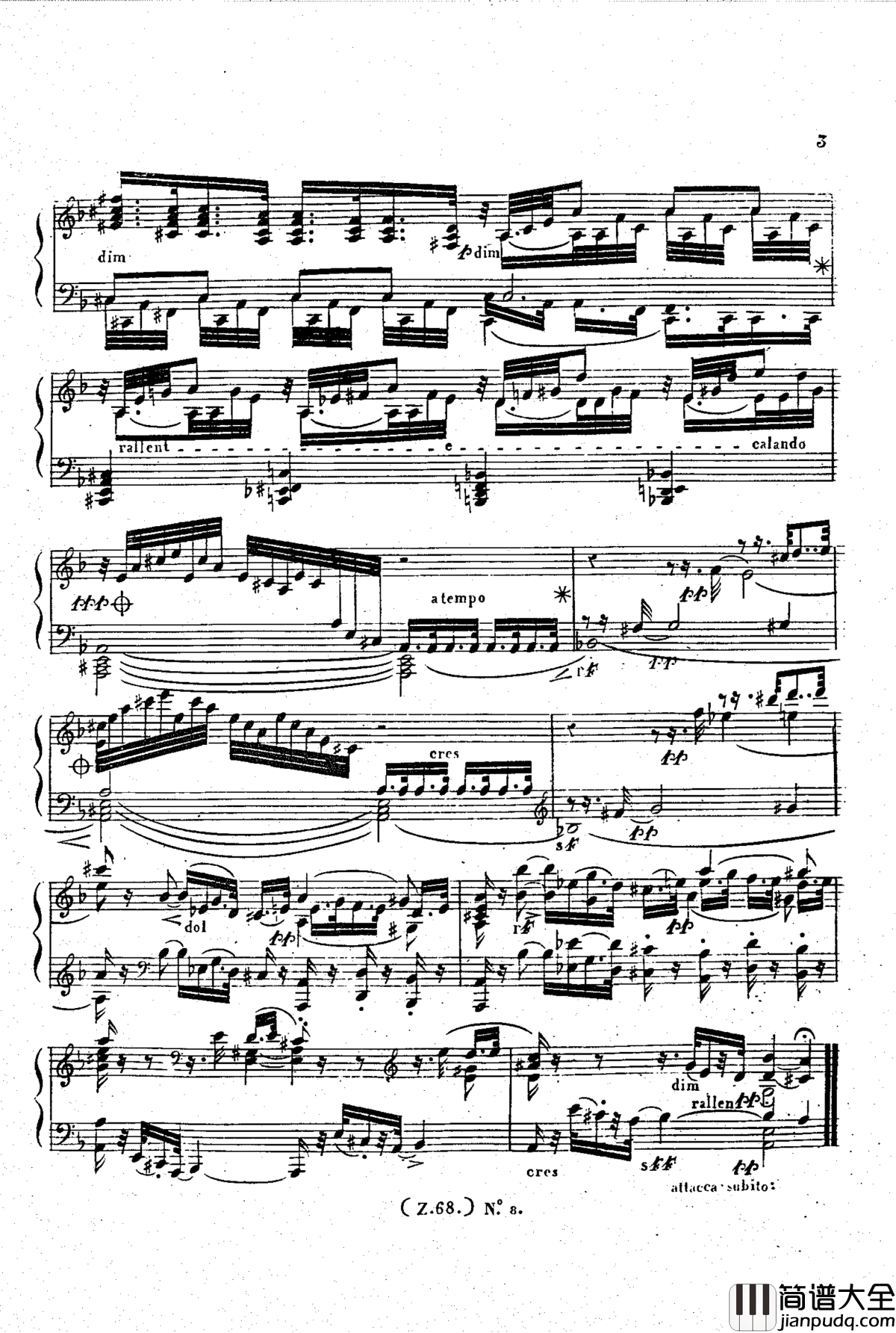 _d小调第六钢琴奏鸣曲_Op.124钢琴谱_车尔尼_Czerny