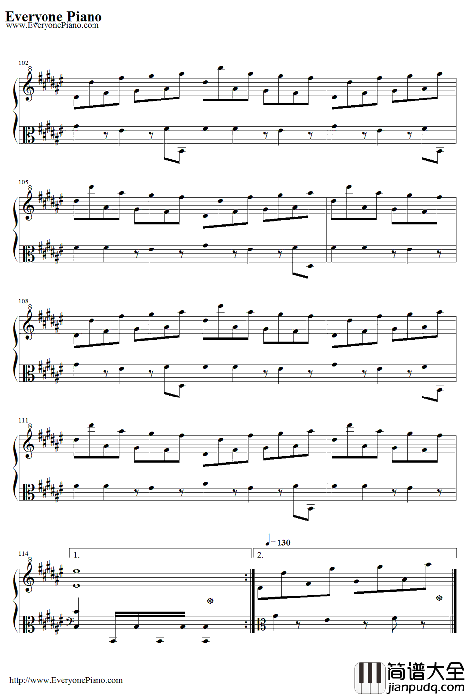 神さびた古戦场~SuwaFoughtenField钢琴谱_八坂神奈子_东方风神录~MountainofFaith主题曲