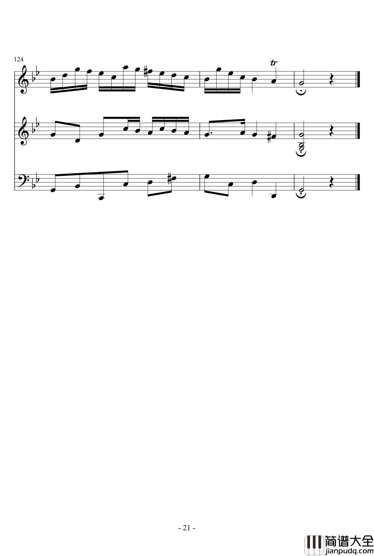 长笛与羽管键琴奏鸣曲第一乐章钢琴谱_巴赫_P.E.Bach
