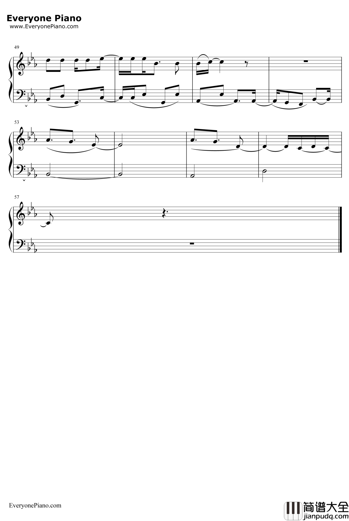 Die_Anywhere_Else钢琴谱_AlecHolowka_林中之夜BGM