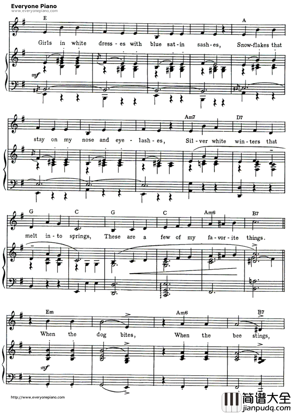 My_Favorite_Things钢琴谱_RodgersandHammerstein_音乐之声插曲