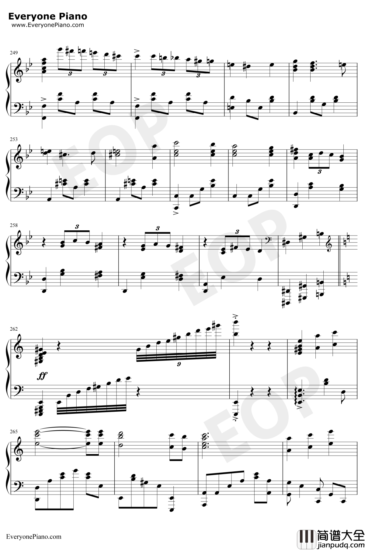 世界の約束钢琴谱_倍赏千惠子_哈尔的移动城堡主题曲
