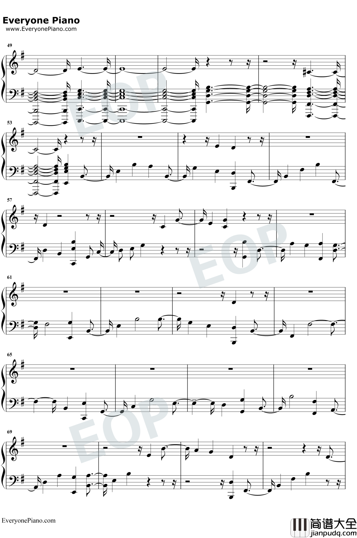 No_Peace钢琴谱_Sam_Smith/YEBBA