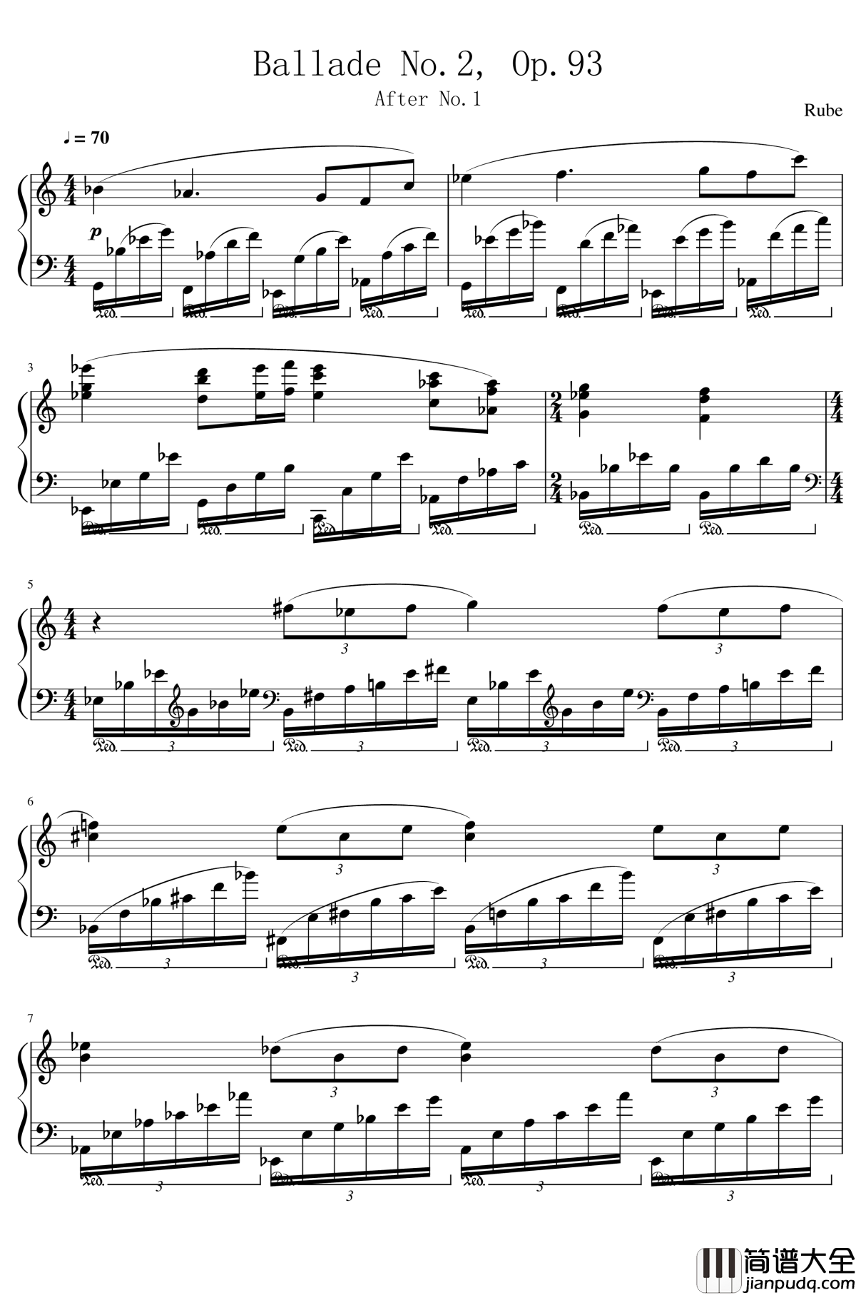 Ballade_No.2,_Op.93_谱子钢琴谱_一个球