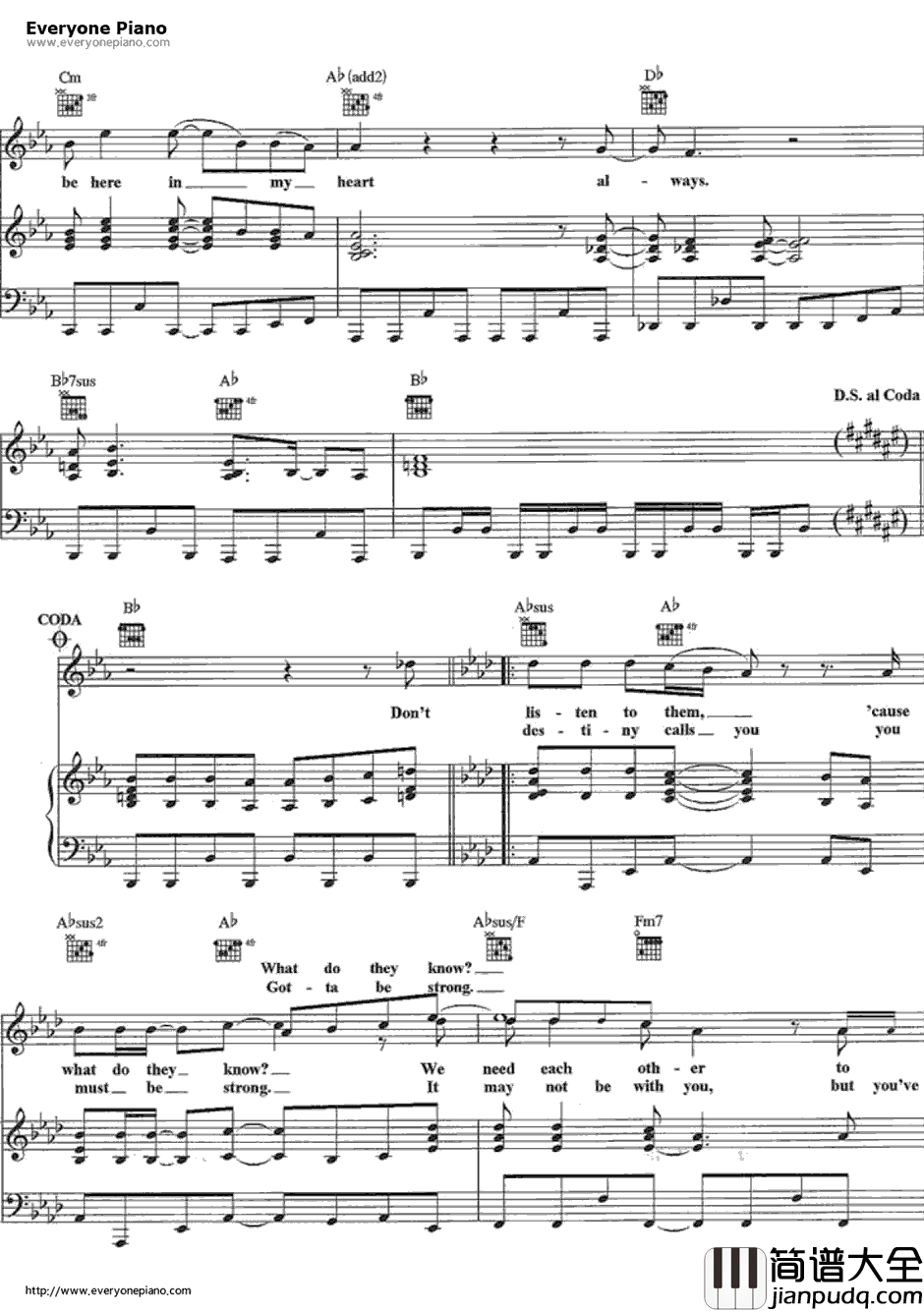 You'll_Bein_My_Heart钢琴谱_PhilCollins_人猿泰山主题曲
