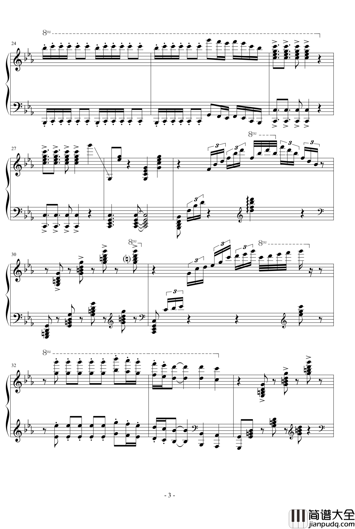Huljic_Fiesta钢琴谱_Maksim_Mrvica_狂欢节_马克西姆__最接近原版_Maksim·Mrvica