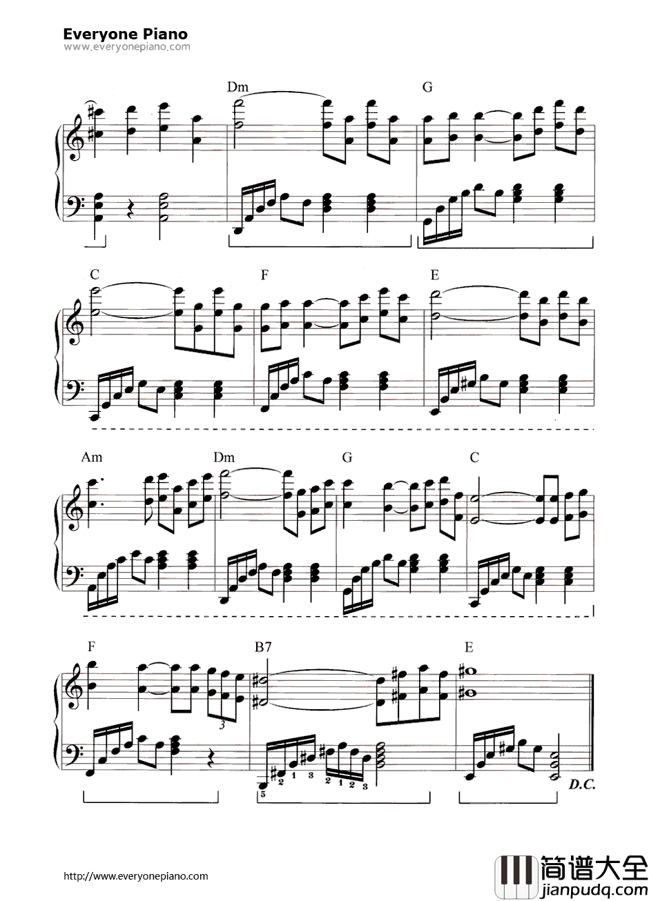 爱情的故事(Love_Story)钢琴谱_Andy_Williams