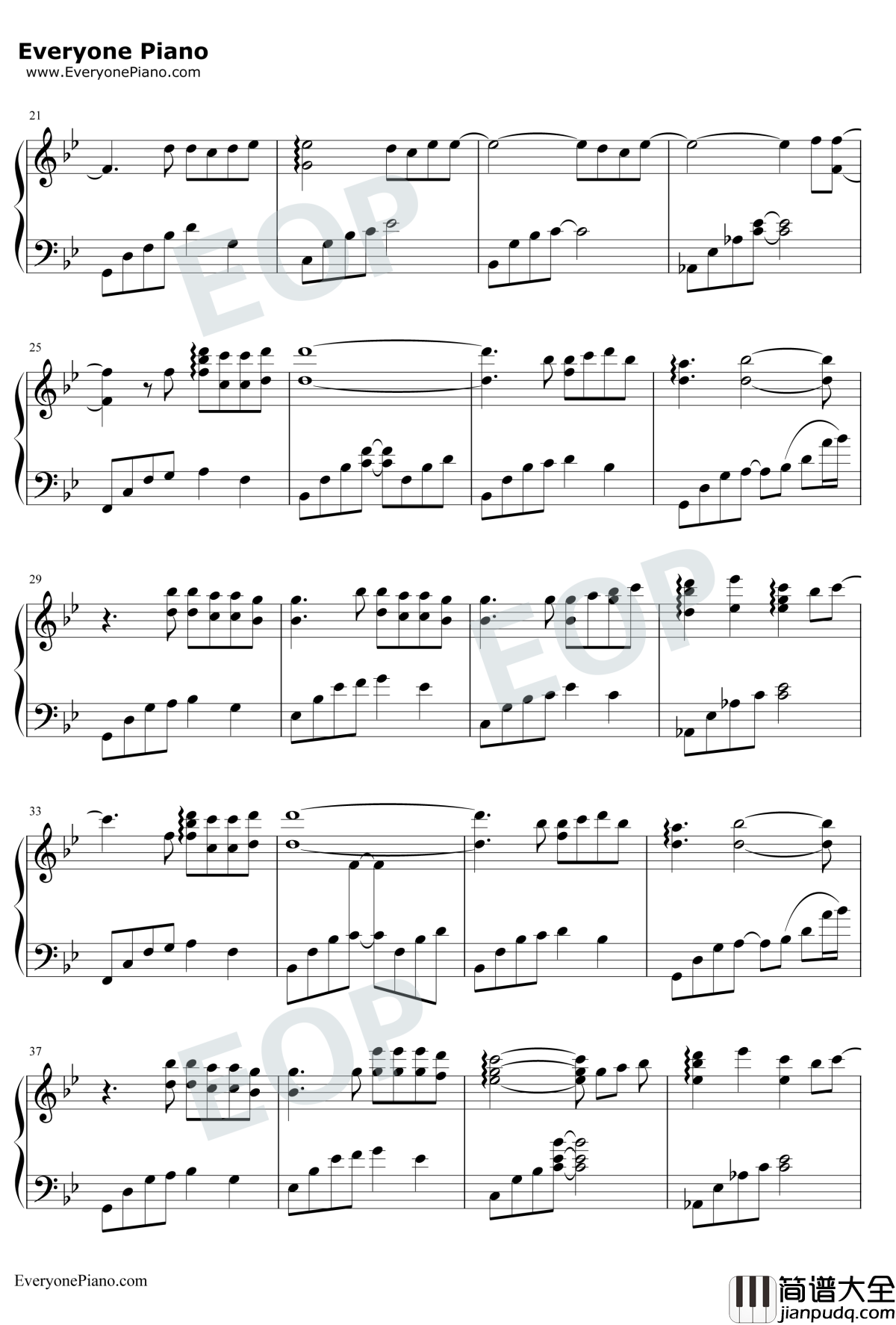 我记得我爱过钢琴谱_何润东__泡沫之夏_主题曲