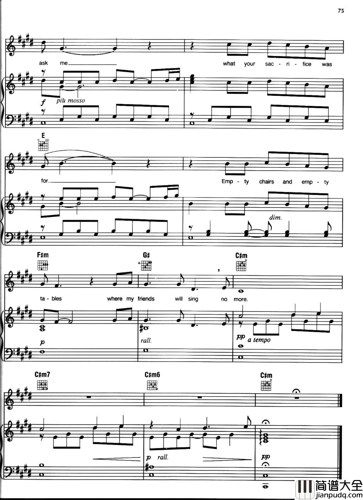 悲惨世界弹唱谱全集钢琴谱_Les_Miserables