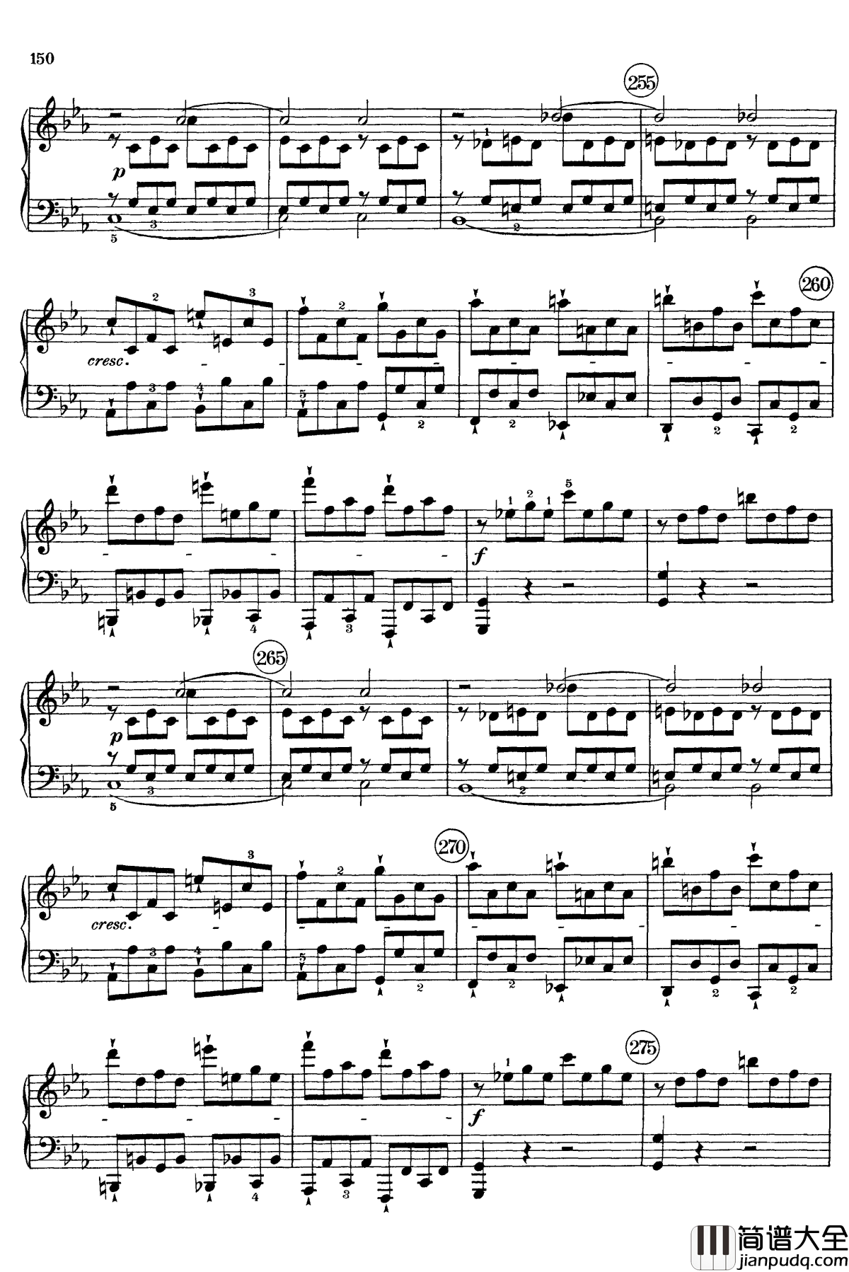 悲怆钢琴谱_c小调第八号钢琴奏鸣曲_全乐章_带指法版_贝多芬_beethoven