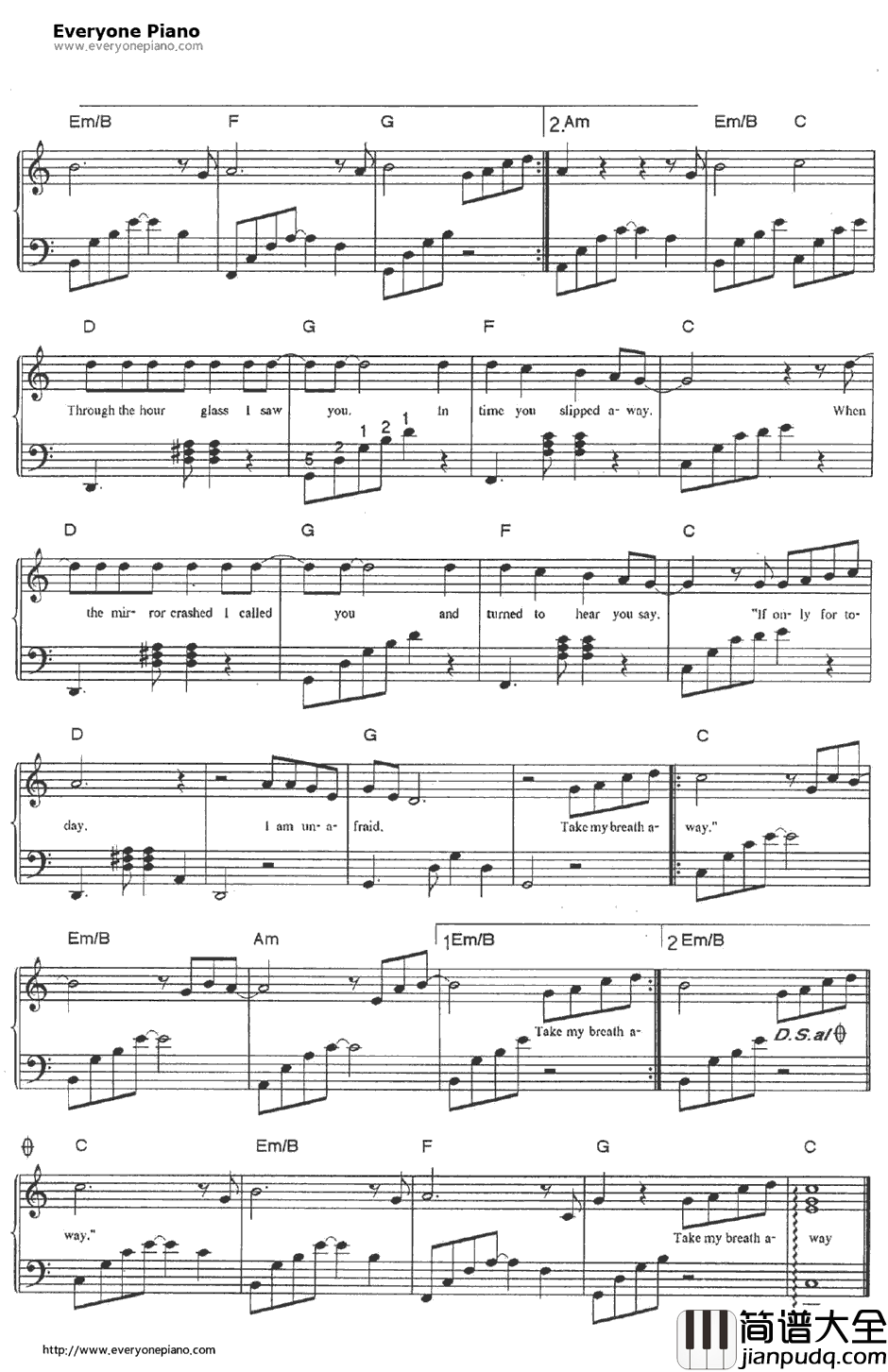 Take_My_Breath_Away钢琴谱_Berlin 柏林乐队 _壮志凌云主题曲