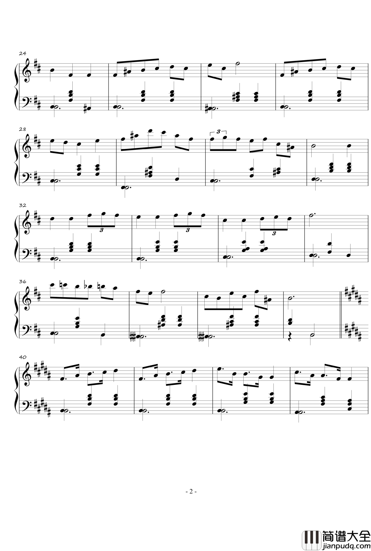 b小调圆舞曲钢琴谱_作品2_1_孤岛菌