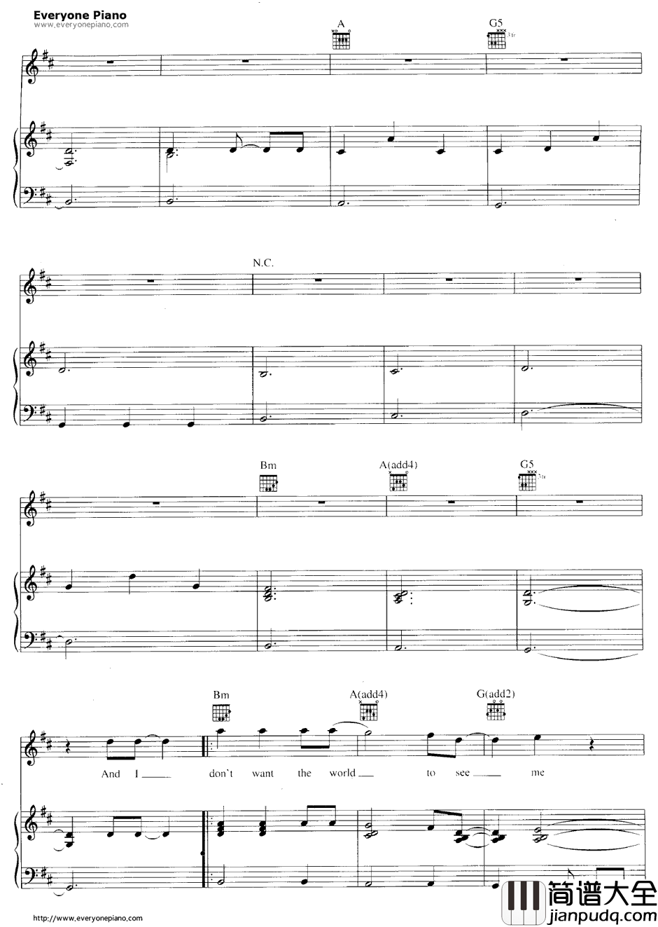 Iris钢琴谱_GooGooDolls_天使之城OST