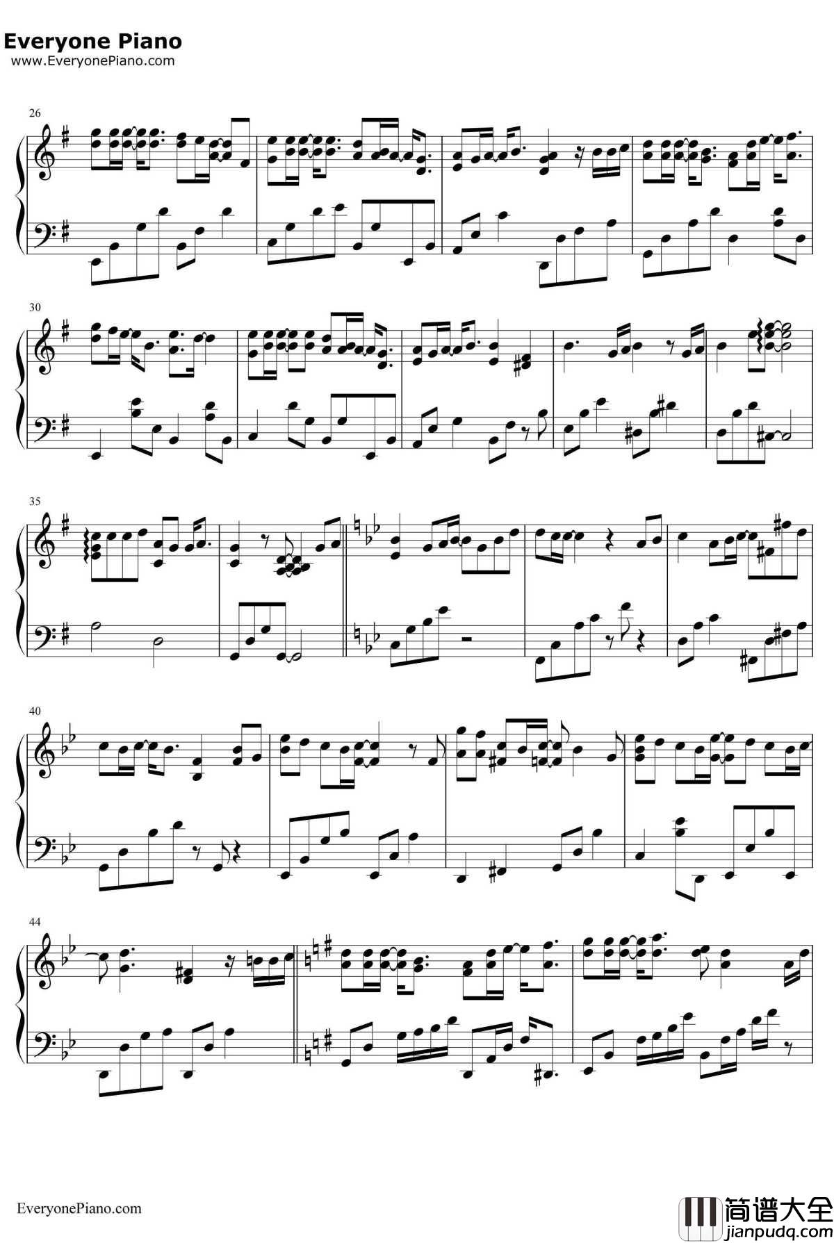 缺口钢琴谱_庾澄庆_等一个人咖啡主题曲