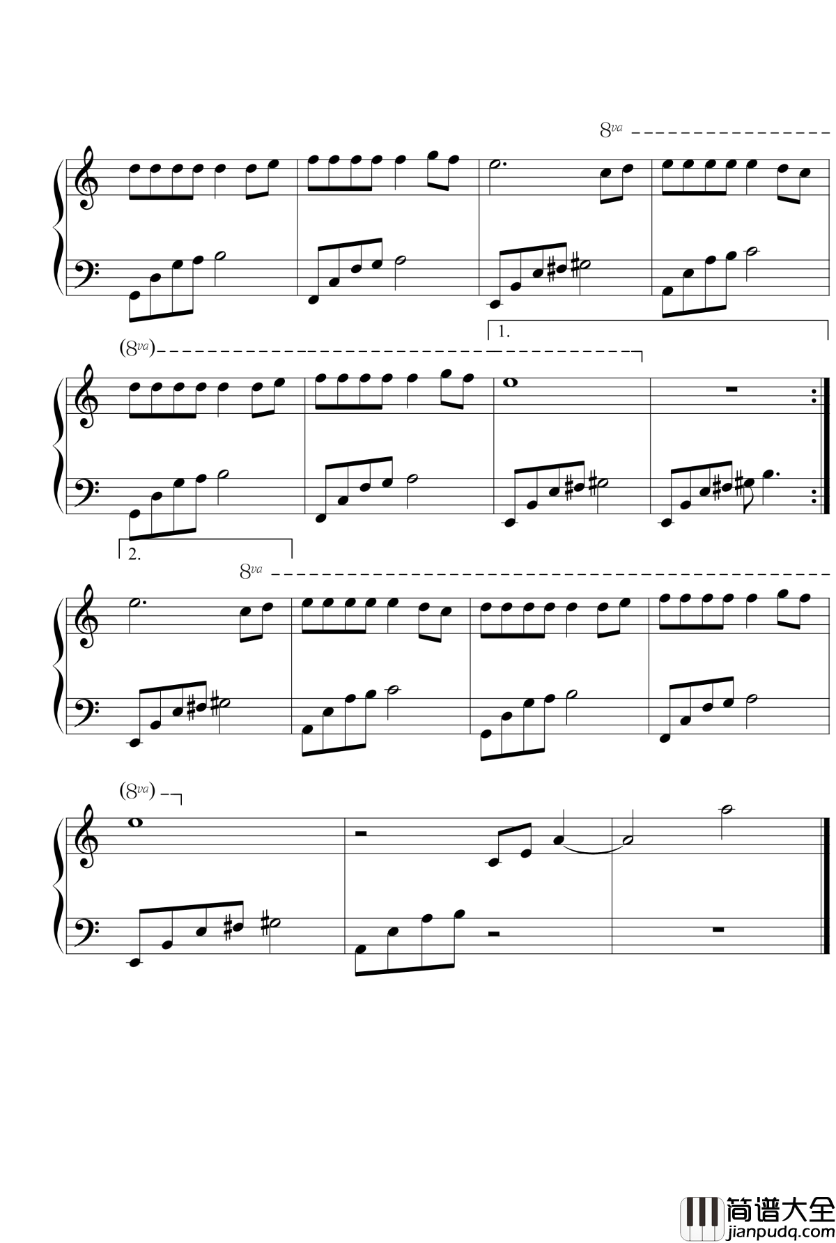 失恋进行曲钢琴谱_简易编曲版__乐吧_段帅