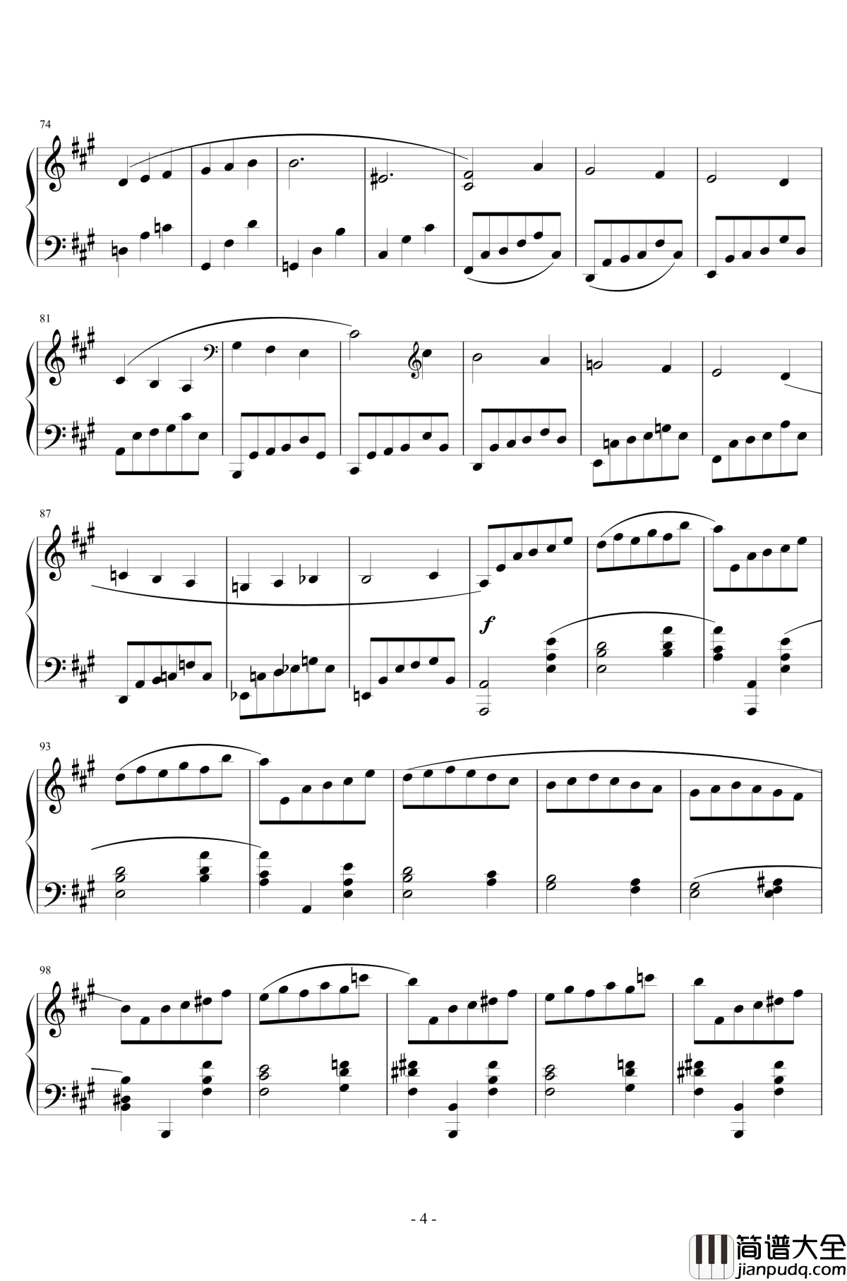 第三乐章钢琴谱_A大调奏鸣曲_清代皇帝