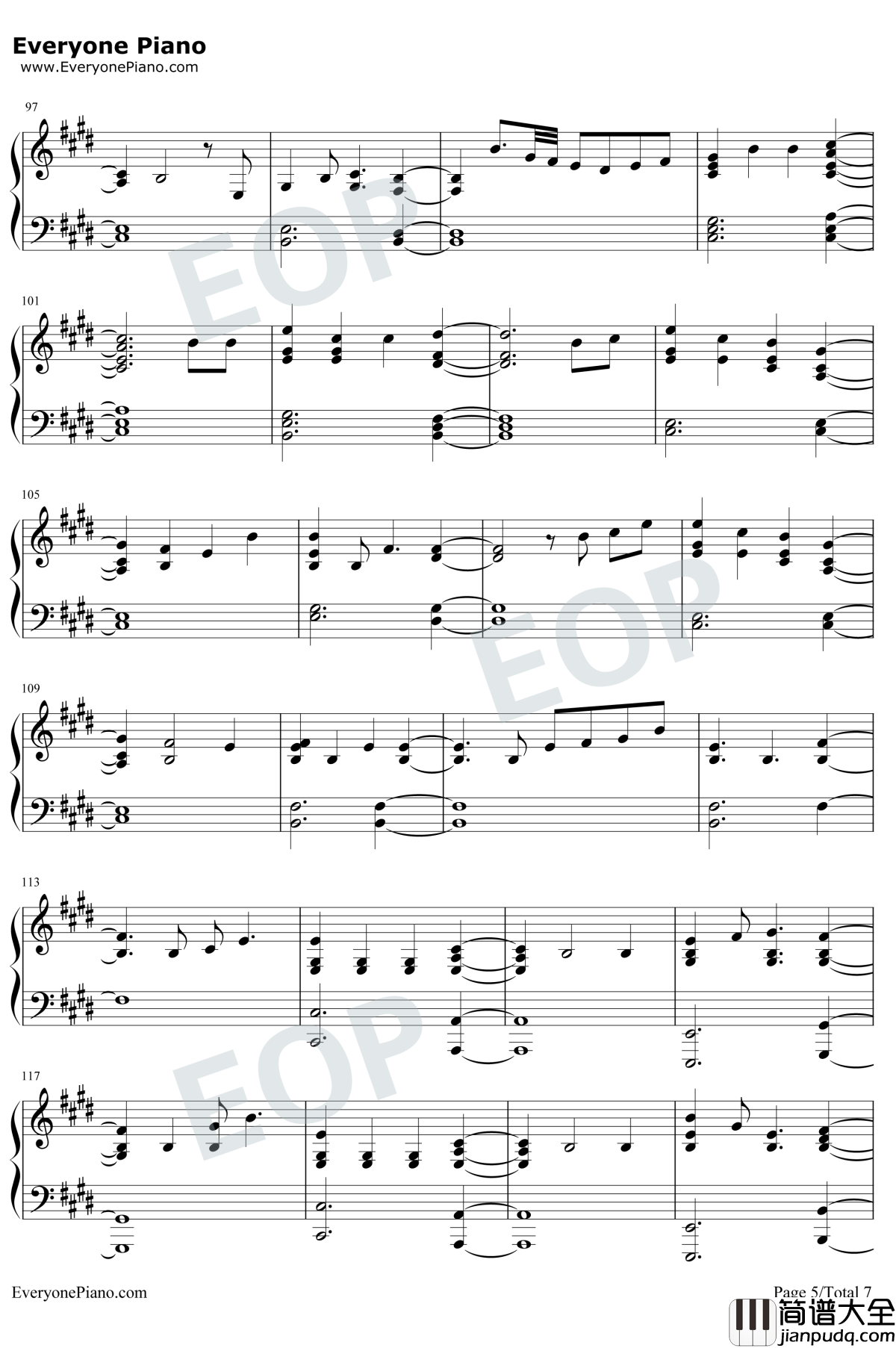 Everglow钢琴谱_Coldplay