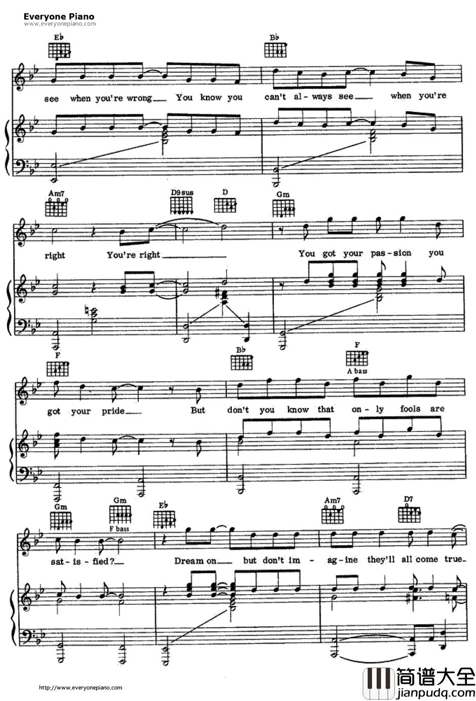 Vienna钢琴谱_BillyJoel 比利·乔尔