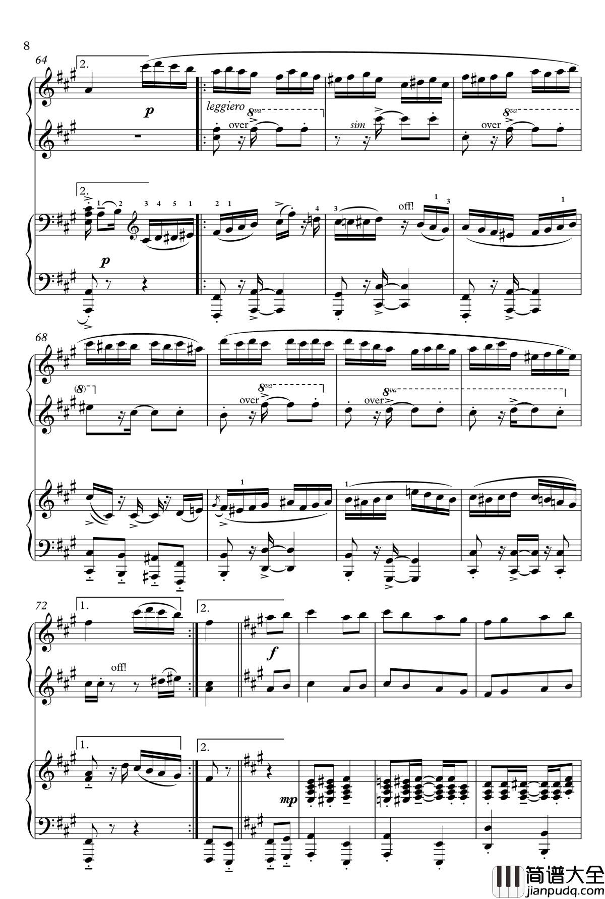 巴西桑巴土耳其进行曲钢琴谱_Philip_R_Buttall_?__四手联弹
