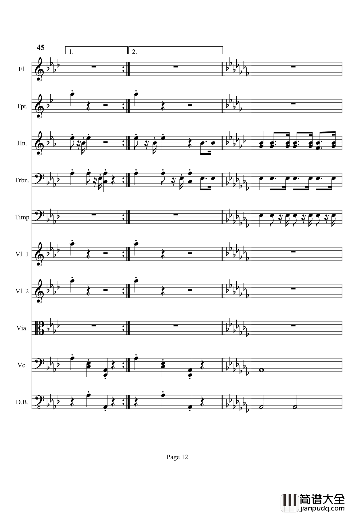 奏鸣曲之交响钢琴谱_第12首_Ⅲ_贝多芬_beethoven