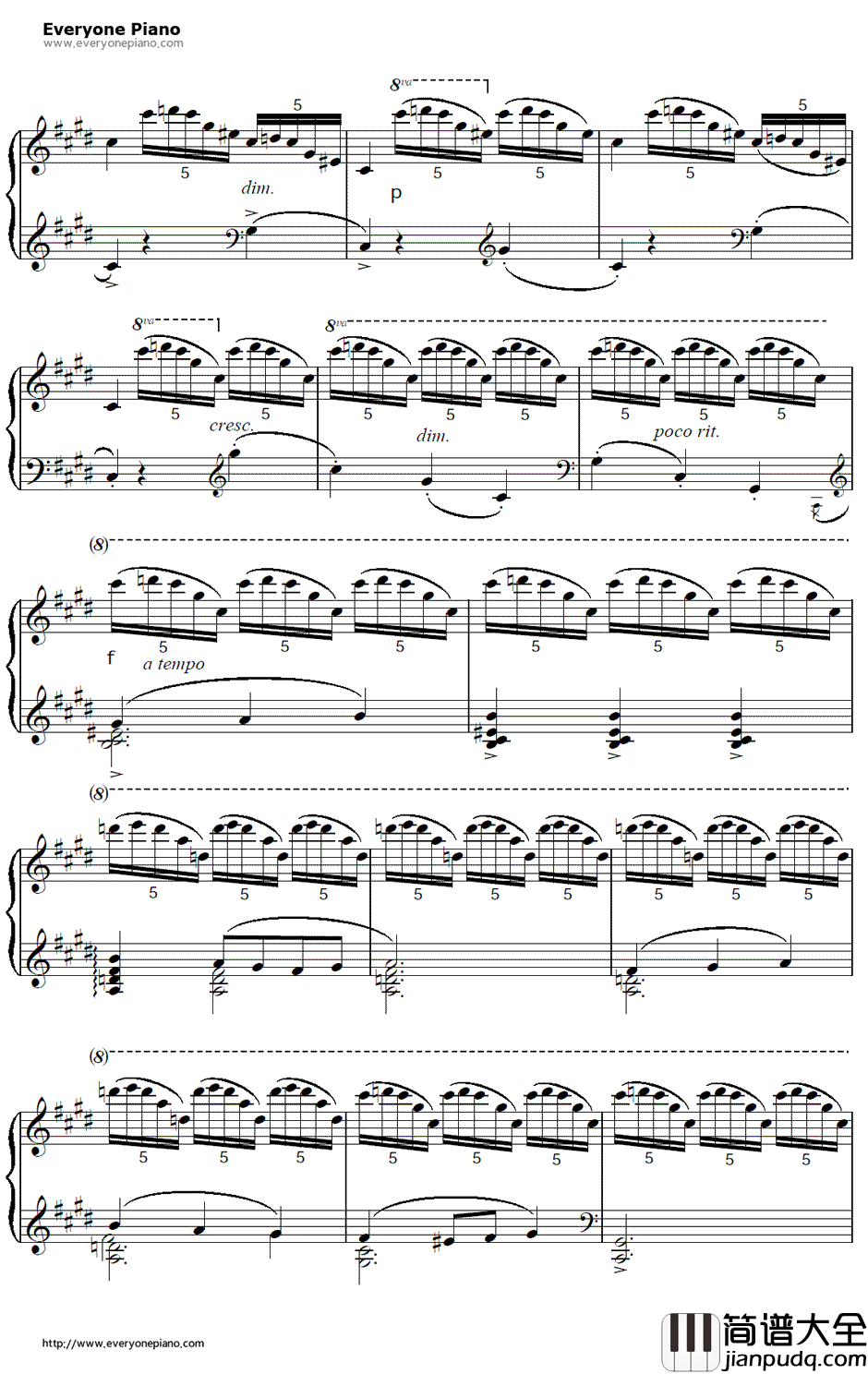 Malaguena钢琴谱_ErnestoLecuona