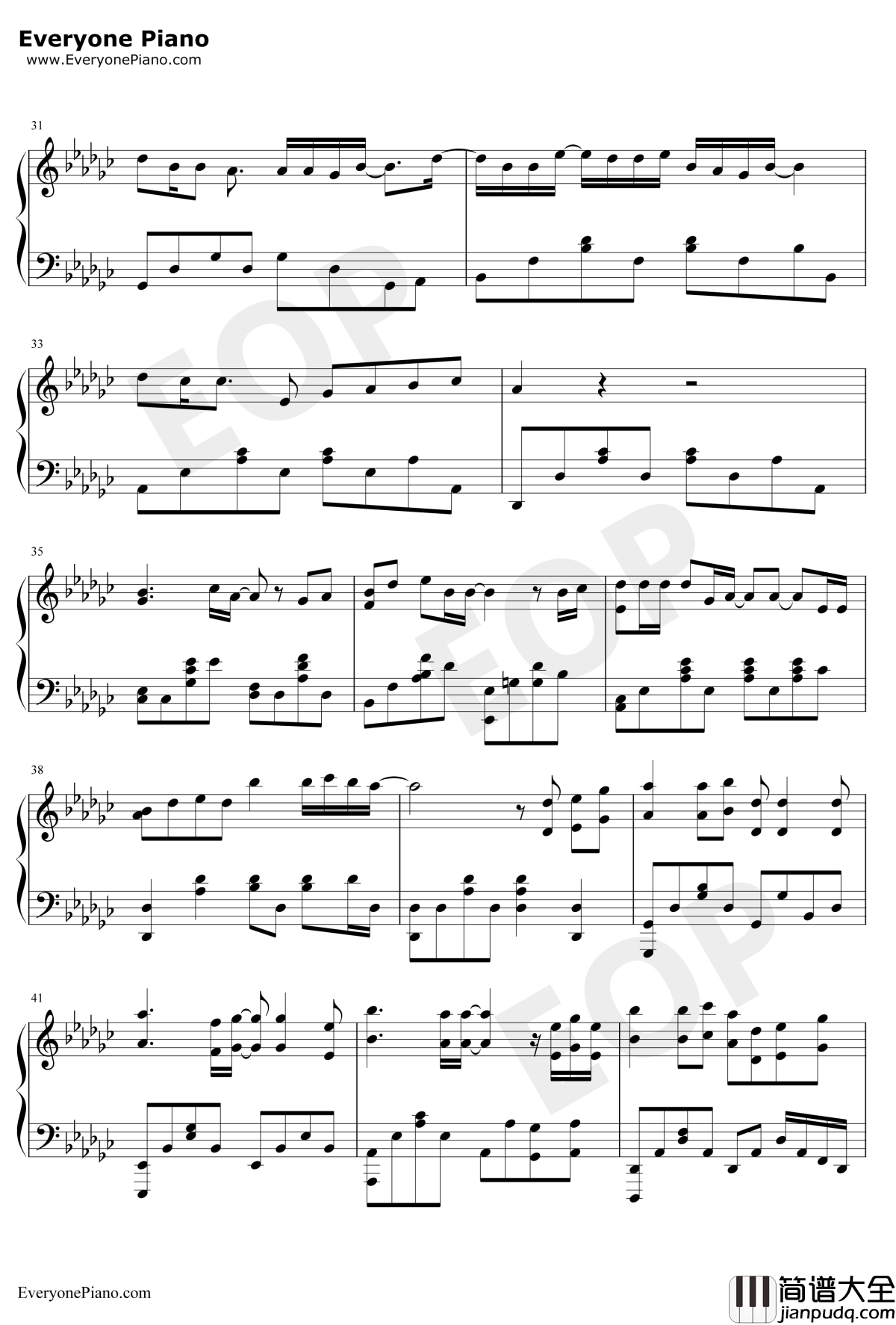 爱的勇气钢琴谱_曲婉婷_离婚律师主题曲