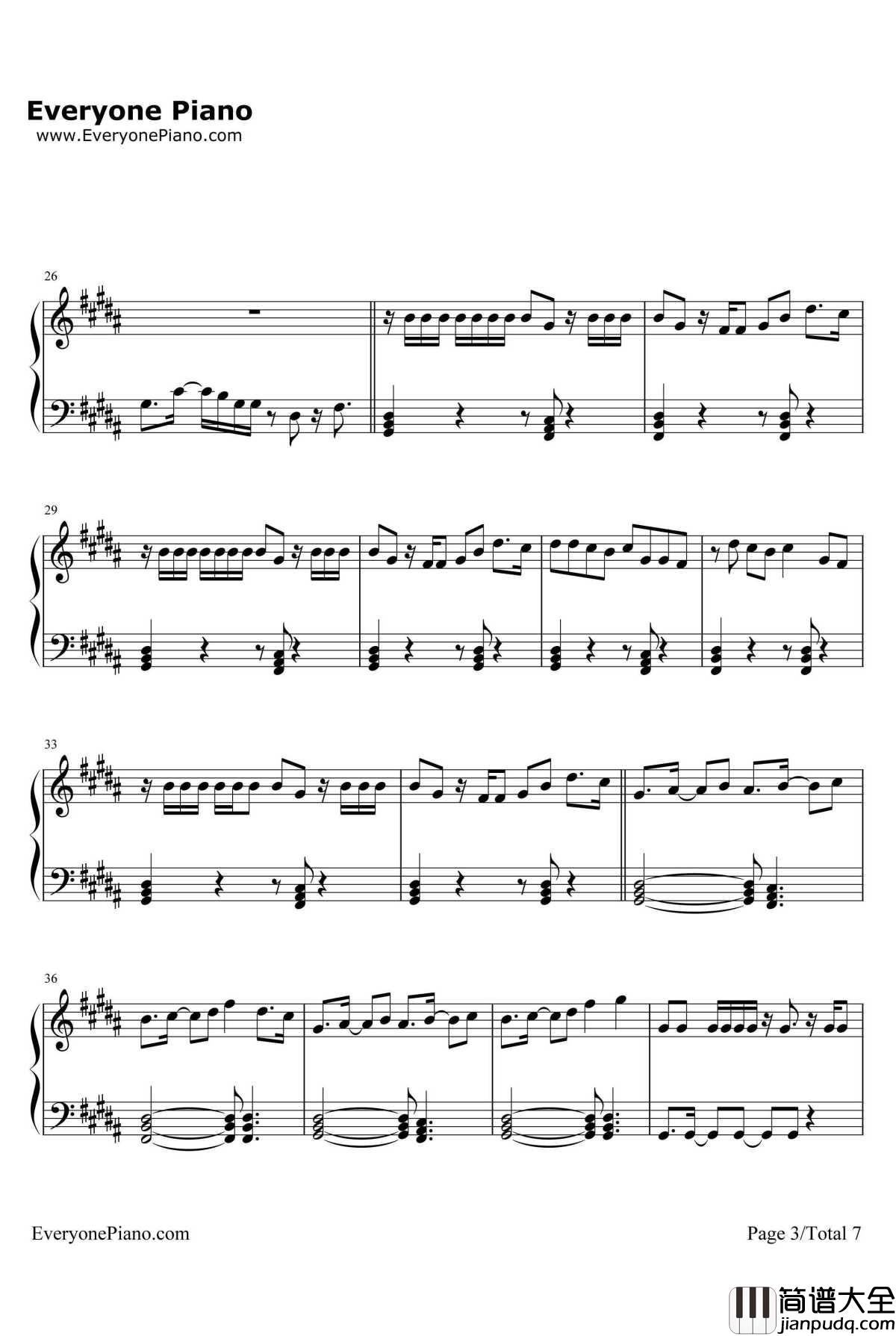 Problem钢琴谱_ArianaGrande