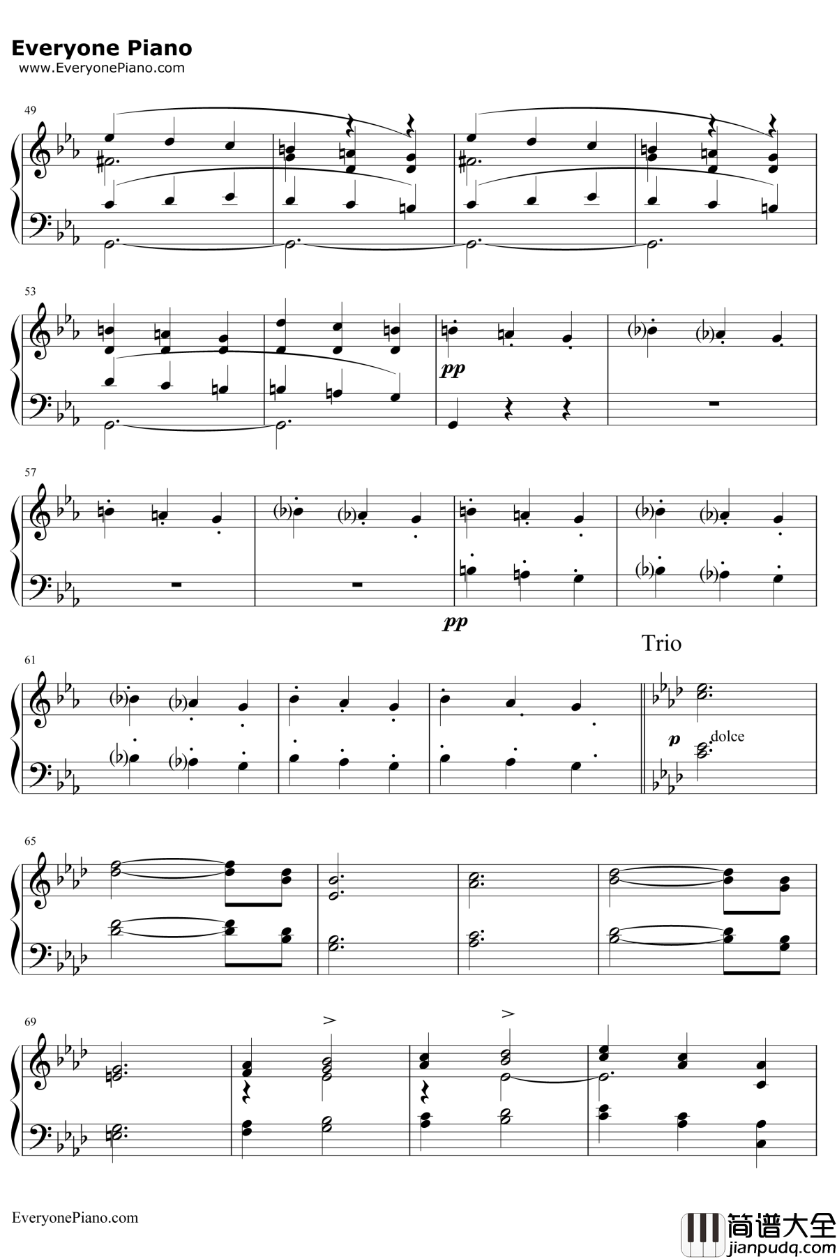 f小调交响曲第三乐章谐谑曲钢琴谱_安东·布鲁克纳