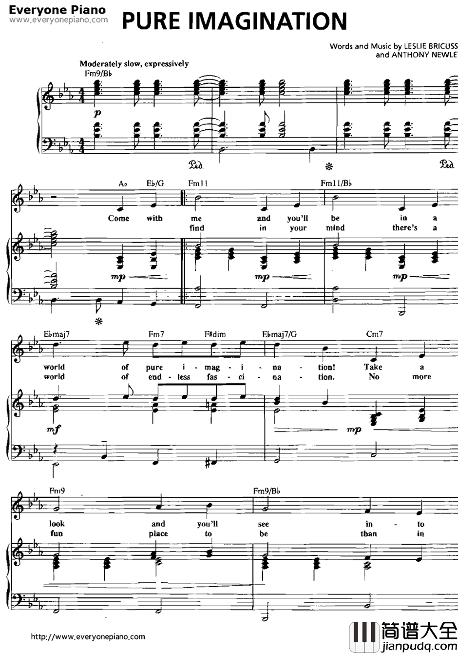 Pure_Imagination钢琴谱_LeslieBricusse AnthonyNewley _欢乐糖果屋OST