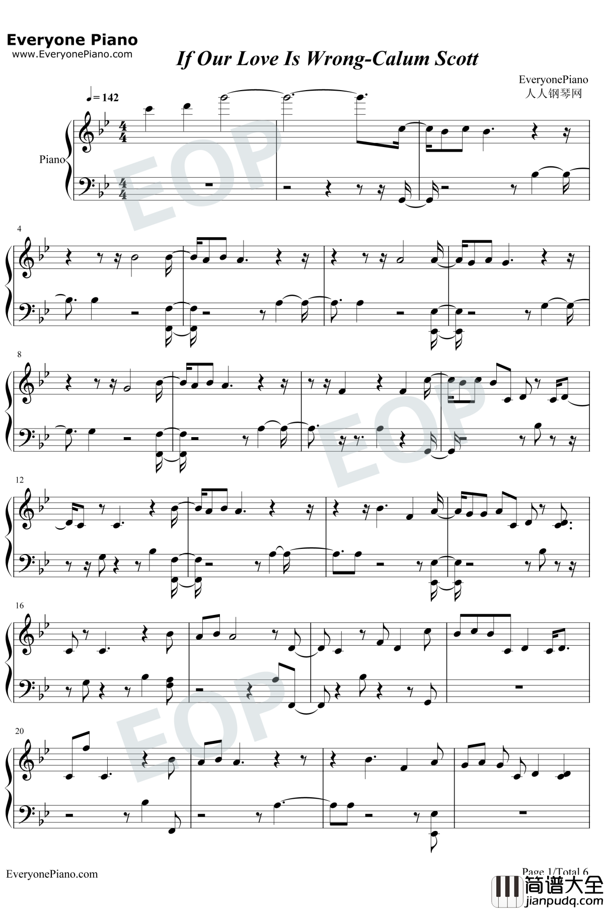 If_Our_Love_Is_Wrong钢琴谱_Calum_Scott