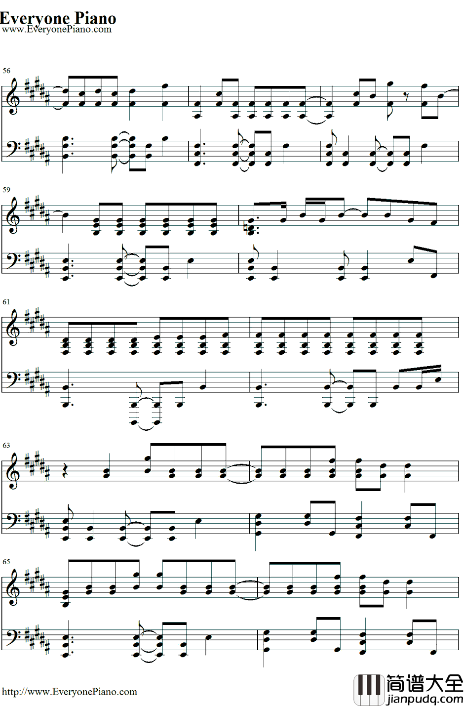 Yellow钢琴谱_Coldplay