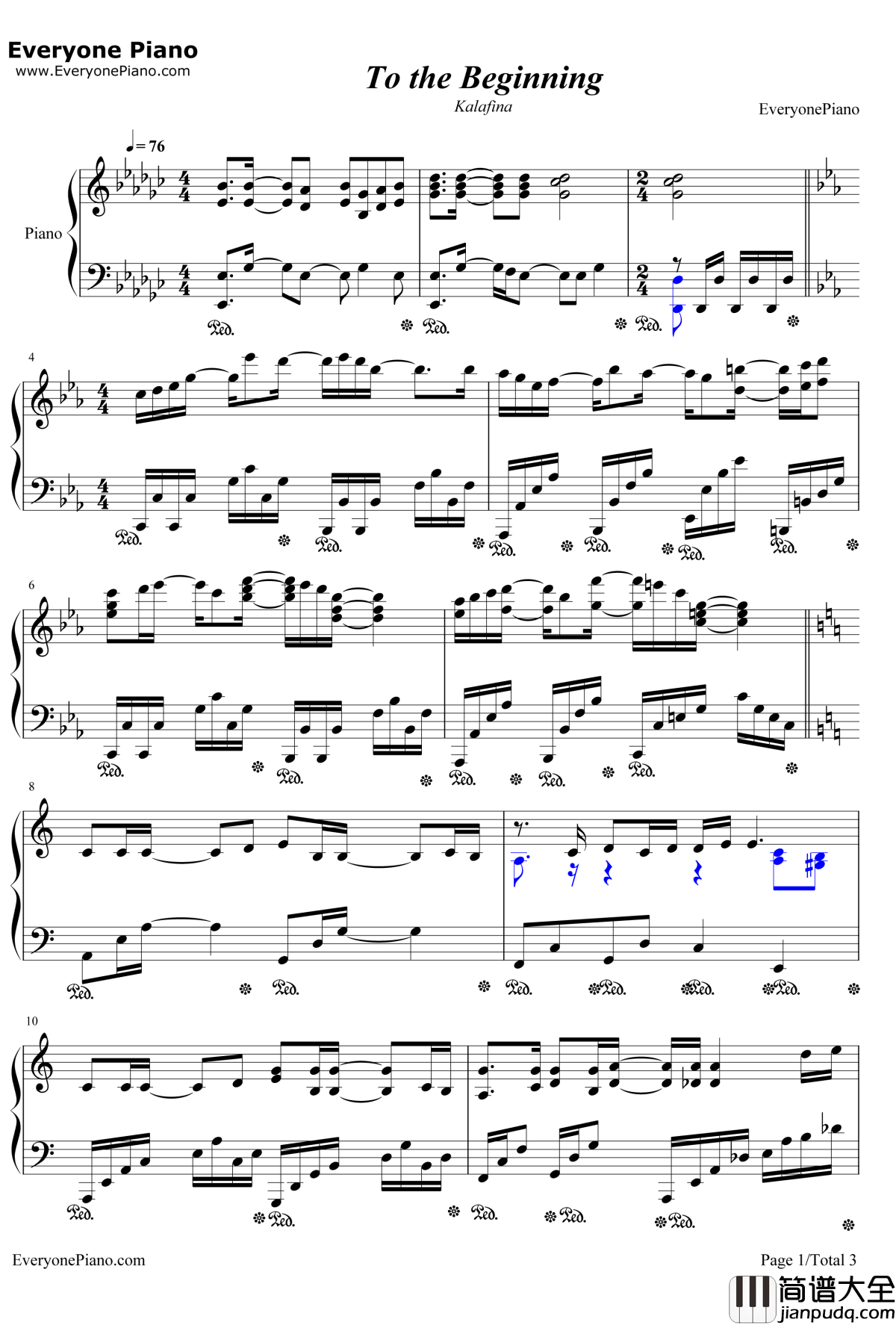 To_the_Beginning钢琴谱_Kalafina_动画_Fate/Zero_op2