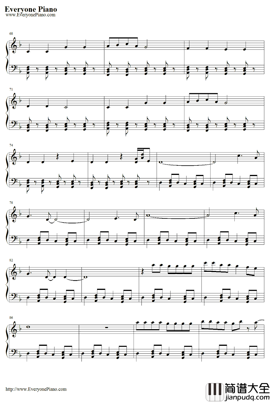Some_body_That_I_Used_to_Know钢琴谱_Gotye&Kimbra
