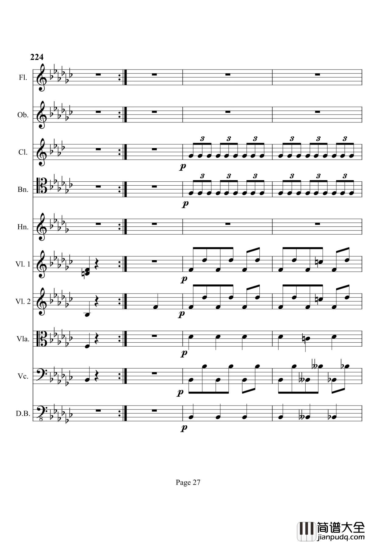 奏鸣曲之交响钢琴谱_第4首_Ⅲ_贝多芬_beethoven