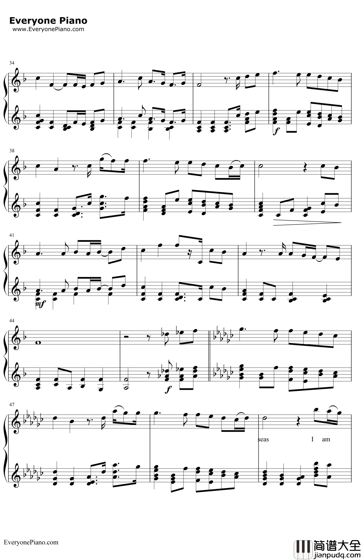 You_Raise_Me_Up钢琴谱_Westlife西城男孩