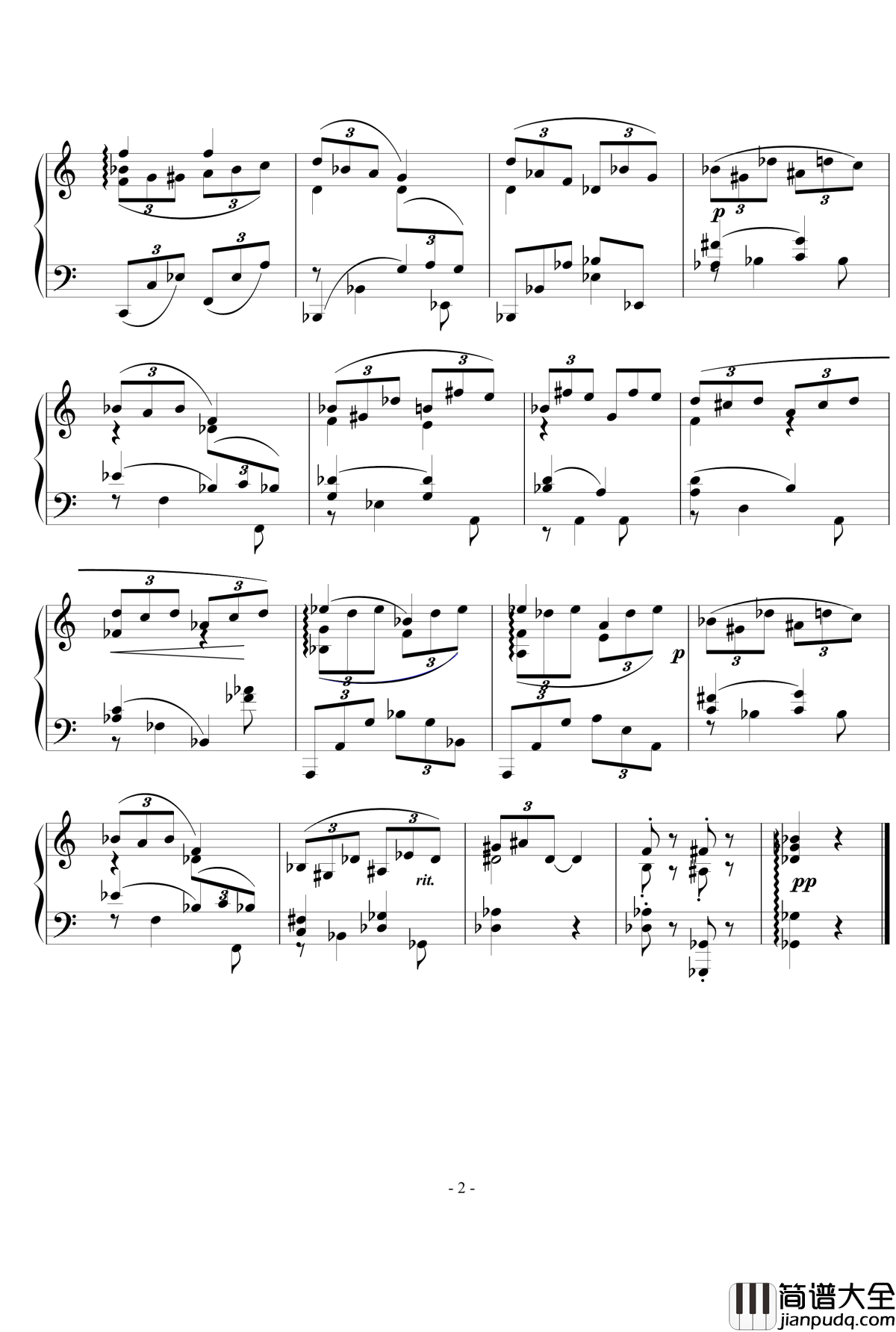 前奏曲4钢琴谱_nyride