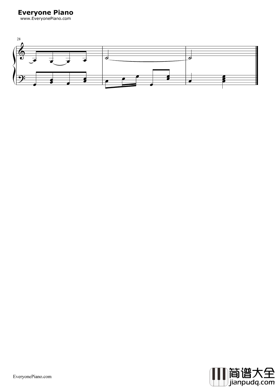 Rhythm_of_the_Rain钢琴谱_The_Cascades(瀑布合唱团)_雨中的旋律