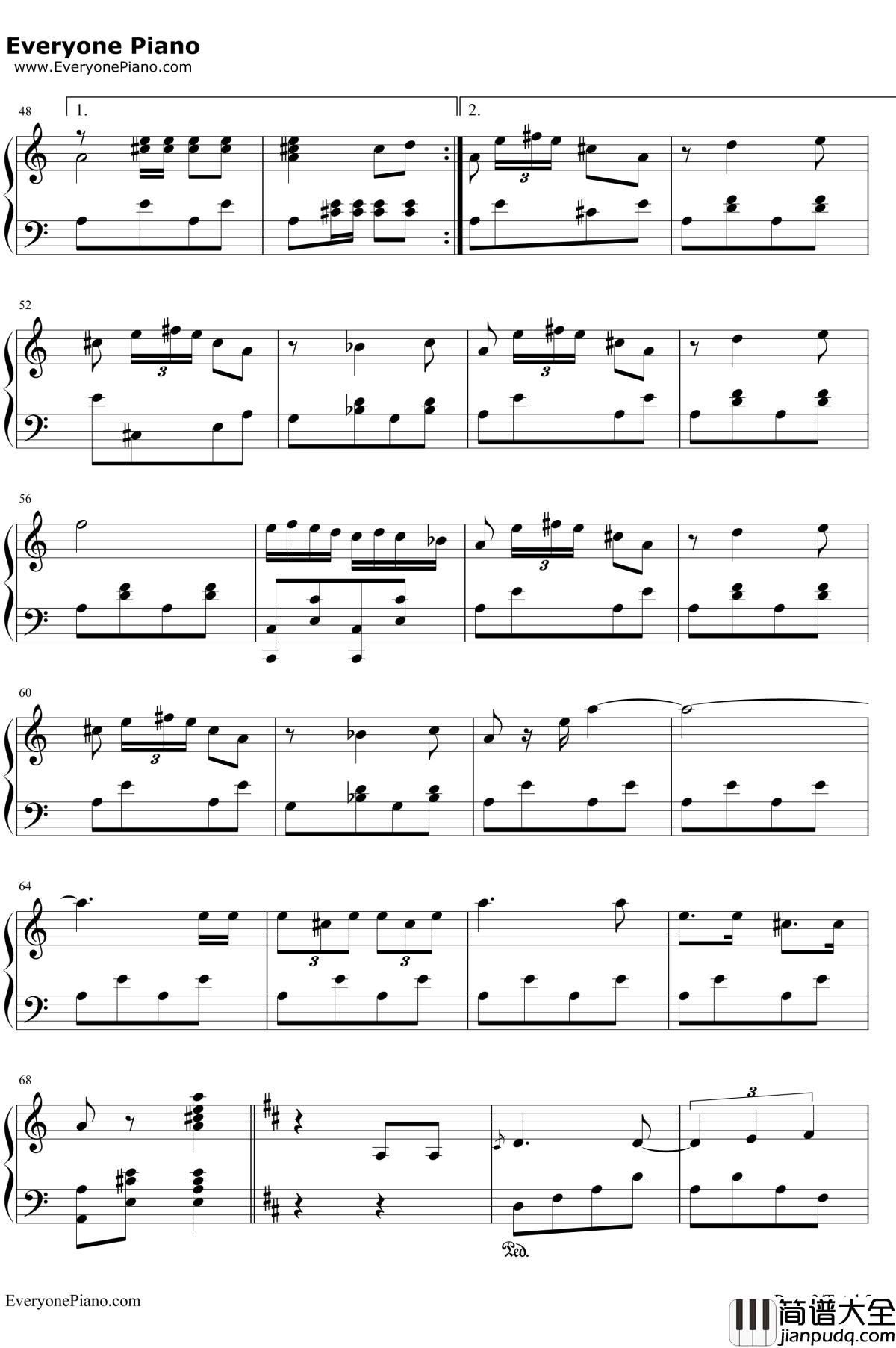 西班牙斗牛曲钢琴谱_未知